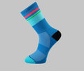blue cycling socks tempo Pongo London cycling socks 