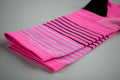 pink Breton stripe cycling socks