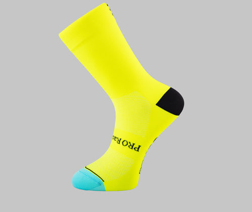 yellow cycling socks PONGO London cycling socks