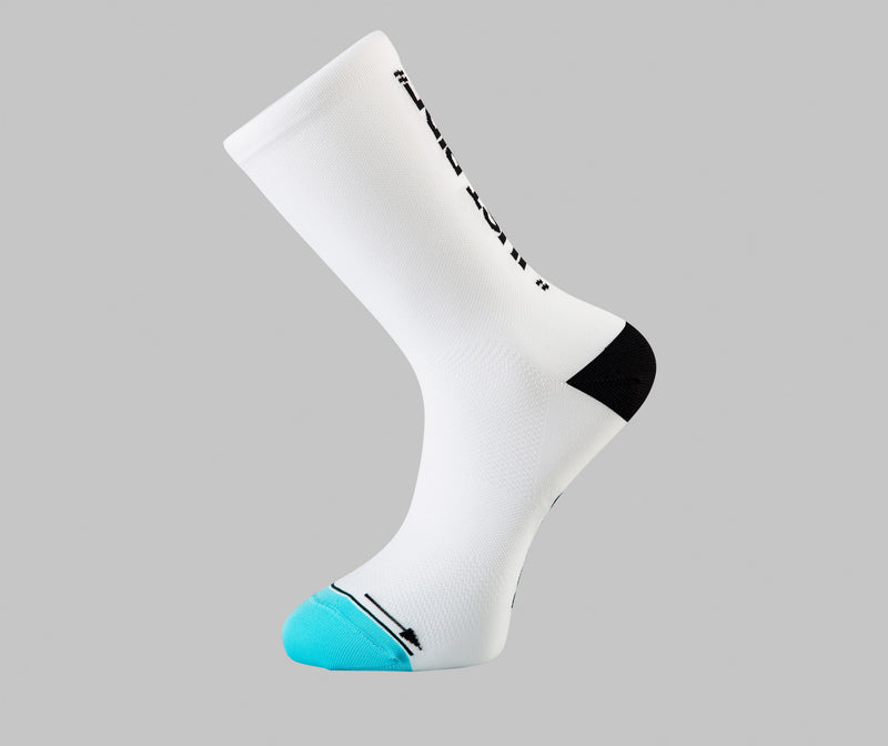 just ride white cycling socks text Pongo London cycling socks best cycling socks