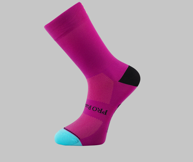 magenta cycling socks PONGO London cycling socks