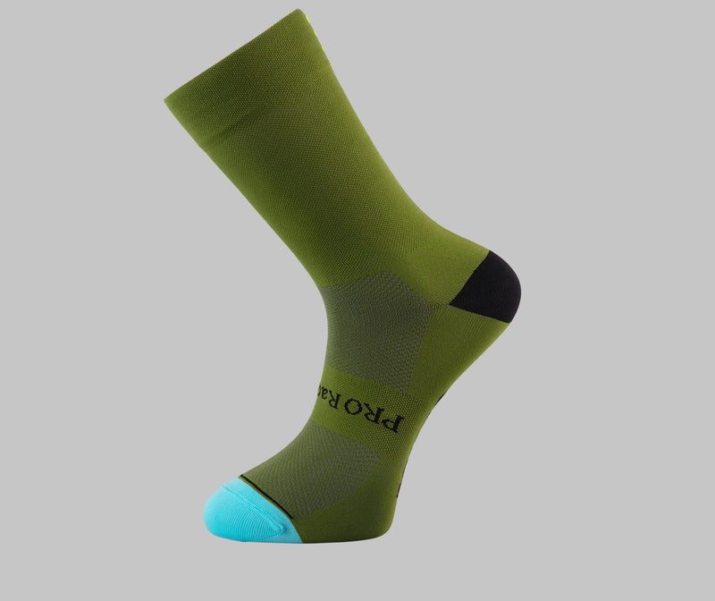 olive green cycling socks PONGO London cycling socks
