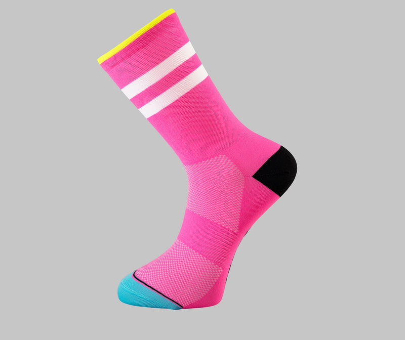 pink cycling socks Pongo London cycling best