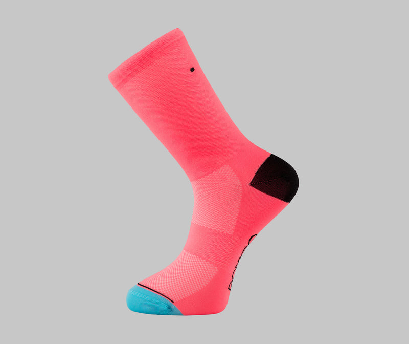 hi-vis pink cycling socks