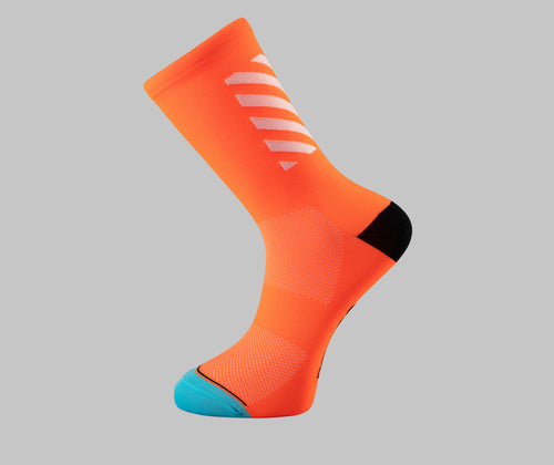 orange cycling socks block Pongo London bright cycling socks 