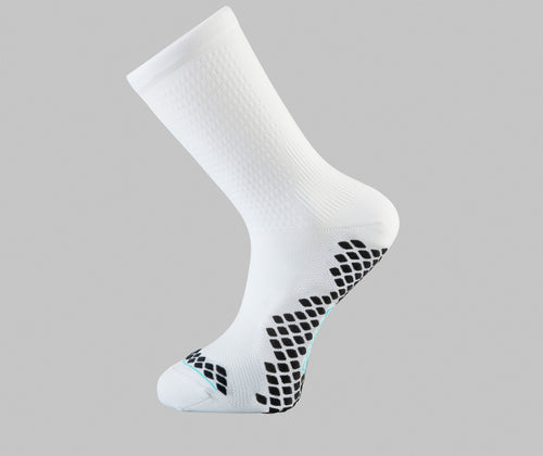 white cycling socks prx Pongo London cycling socks