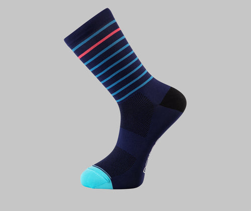 navy cycling socks hoop Pongo London cycling socks best cycling socks