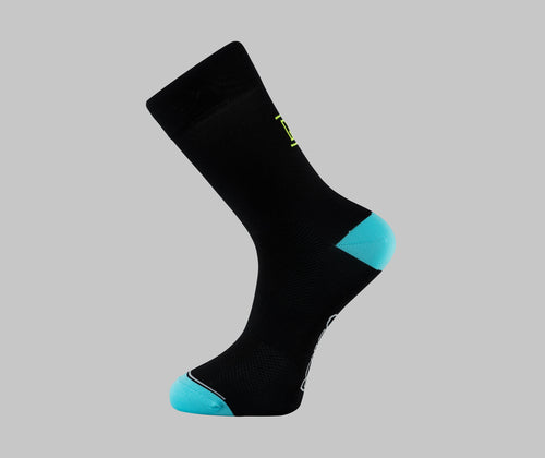 Classic black pro race cycling socks
