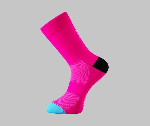 fluorescent pink cycling socks 